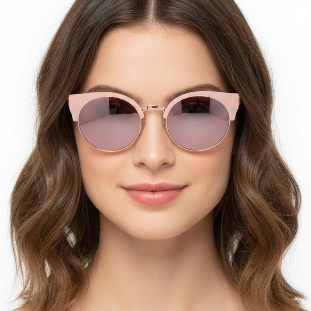 New York & Company Women's Womens Pink Cat eye Mirrored Sunglasses NWT